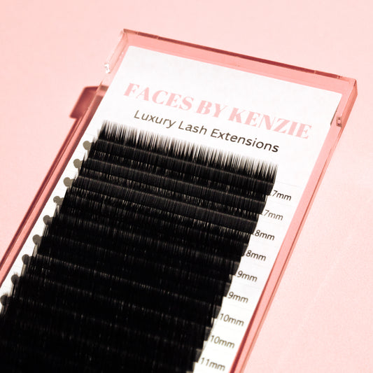 L Curl luxury matte black cashmere lash extension mixed tray